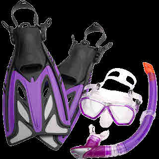 Lunettes, masques, tubas, palmes, bouchons d'oreille, pince-nez, bonnet de bain, etc.