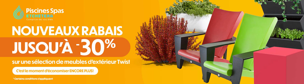 Vente de fin de saison Twist chez Piscines Spas Etchetera