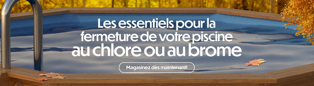 essentiels produits chimiques de fermeture de piscine au chlore ou au brome