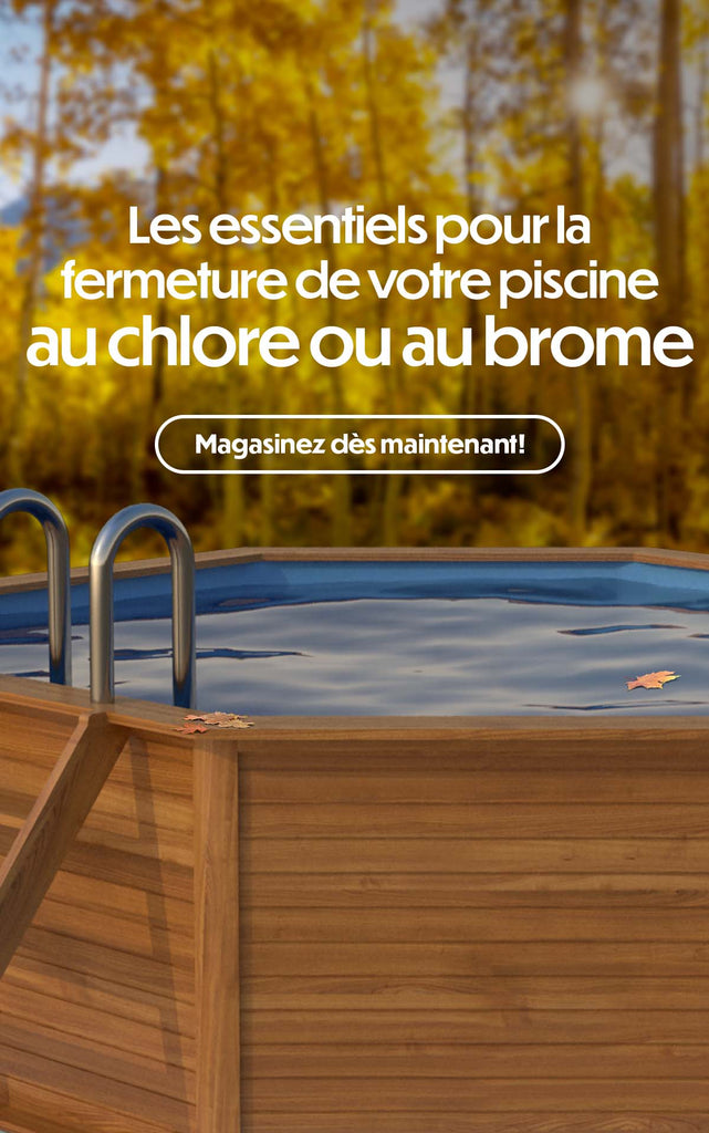 essentiels produits chimiques de fermeture de piscine au chlore ou au brome