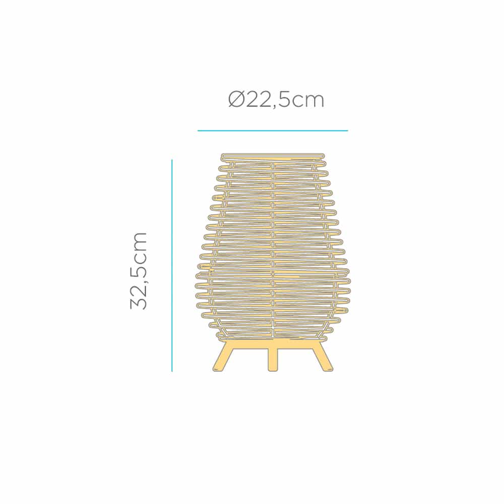 Light your world naturally with Bossa 30 from Newgarden. Its hand-woven design and rechargeable bulb bring easy elegance.