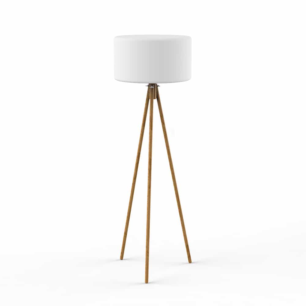  Discover the unique blend of wood and polyethylene in Newgarden's Chloe lamp. Adjust the light to match your mood.