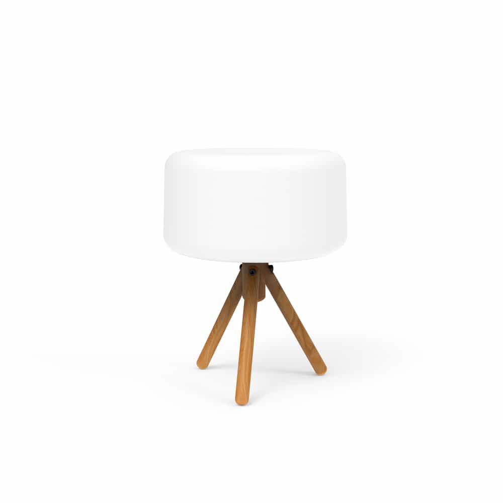 Embrace sophistication with the Chloe lamp from Newgarden, uniquely crafted with wooden legs for a standout decor piece.