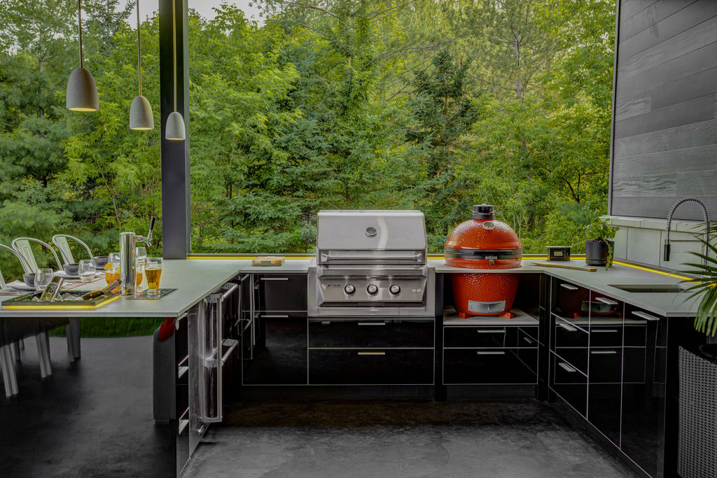Station Grill Cuisine extérieure et cuisine d'été sur mesure chez Piscines Spas Etchetera