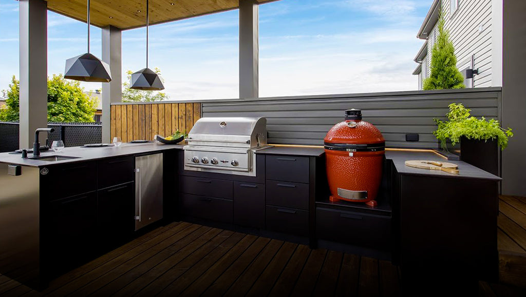 Station Grill Cuisine extérieure et cuisine d'été sur mesure chez Piscines Spas Etchetera