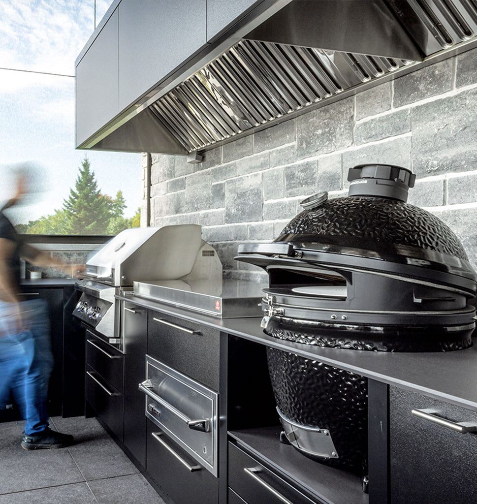 Pur Station Grill Cuisine extérieure et cuisine d'été sur mesure chez Piscines Spas Etchetera